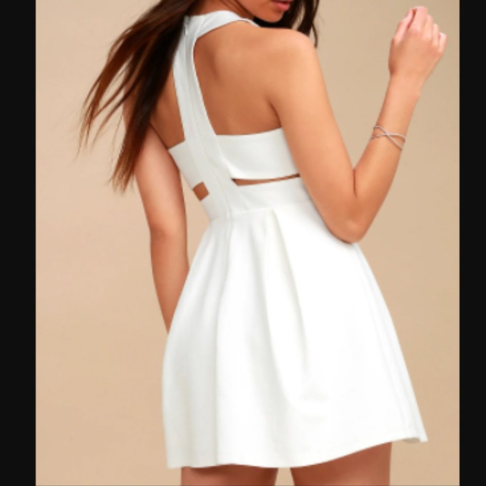 NWT Cutout and About White Skater Dress